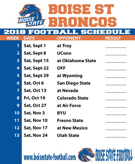Boise State Football Schedule 2024 Printable Pdf Download Espn - Free ...