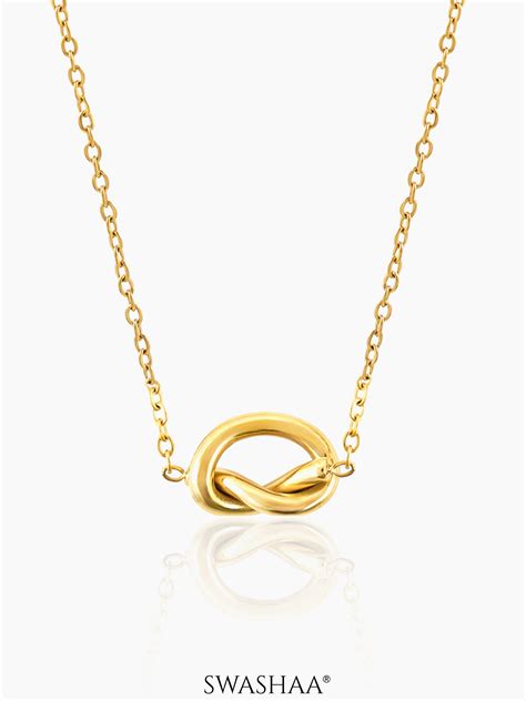 Buy Gala Knot 18K Gold Plated Necklace - Women's Chain Pendants ...