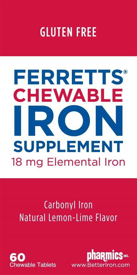 Ferretts Chewable iron supplement (18mg Elemental India | Ubuy
