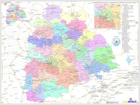 Buy Maps of ( TELANGANA ) | Set of 2 | 1 - map.Elefante Map with ...