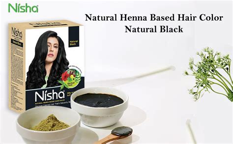 Buy Nisha Henna Based Hair Color Natural Black 60g Pack of 1, Henna ...