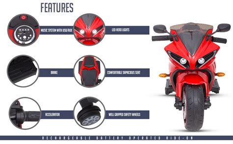 Buy Trinklet R1 Sports Ride on Battery Bike for 3-7 Years Kids/Children ...