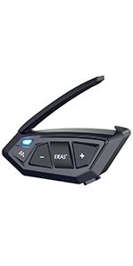 amiciAuto Ejeas V6 Pro Helmet Bluetooth Headset for 6 Riders, Headphone ...