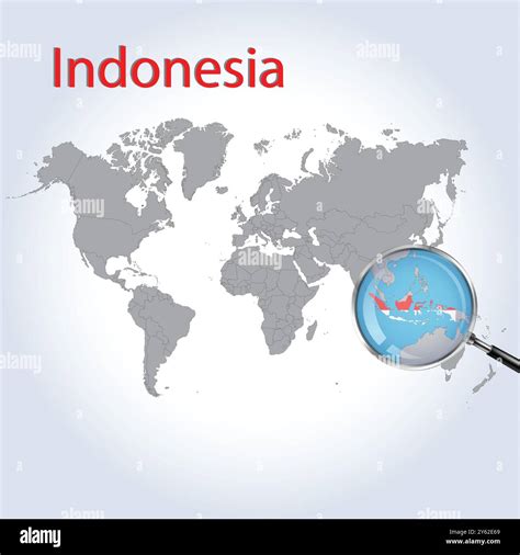 Indonesia Magnified Map and Flag, Indonesia Enlargement Maps, Vector Art Stock Vector Image ...