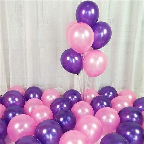AMFIN® (Pack of 50) Pink and purple balloons with matching curling ...