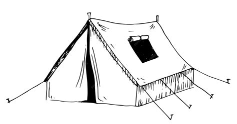 Premium Vector | Drawing of Tent for camping Vector hand drawn ...