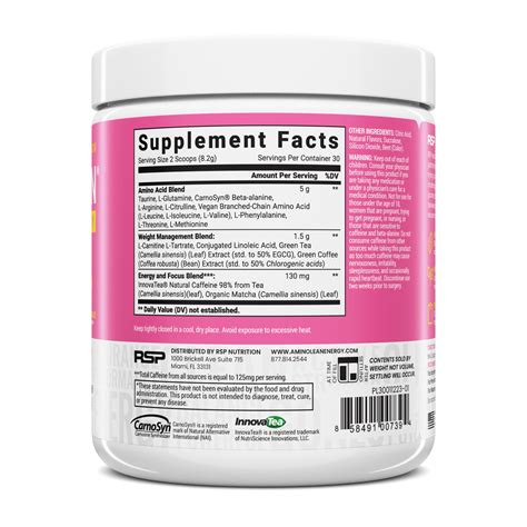 AminoLean Pink Lemonade Pre Workout by RSP Nutrition - AminoLean | RSP ...