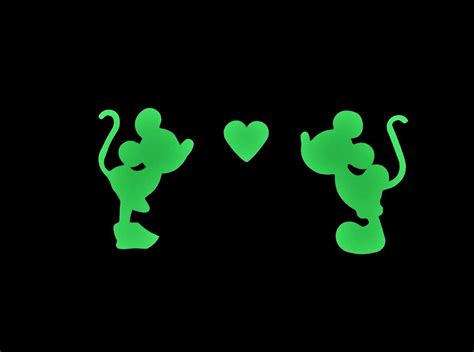 Buy MICKEY & MINNIE KISS ~ Glow In The Dark Waterproof Sticker Decal ...
