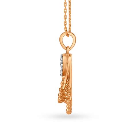 Elaborate Teardrop Rose Gold and Diamond Pendant