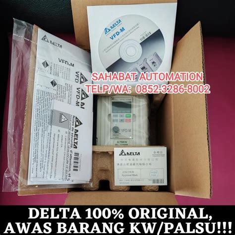 Jual Inverter Delta 0.75 Kw 1Hp 220V Vfd Vsd 1Phase 3Phase 220V ...