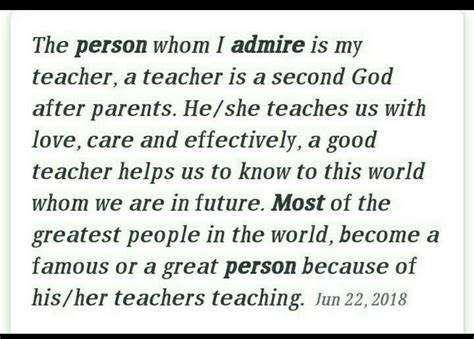write a descriptive paragraph on 'The person whom I admire the most ...