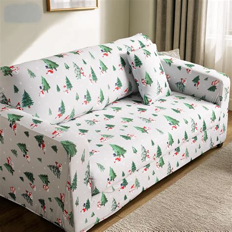 Amazon.com: Hahafelt Christmas Couch Cover Stretch Sofa Cover - Soft ...