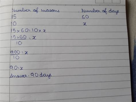 15 masons can make a building in 60 days.In how many days the same ...
