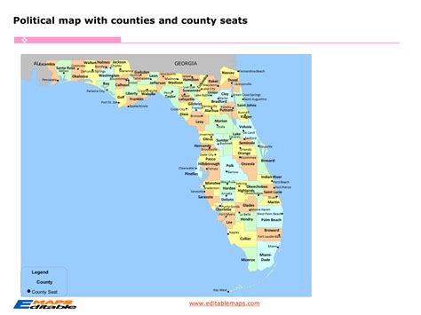 Florida county map - Editable PowerPoint Maps