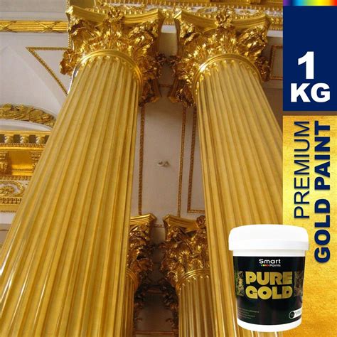 1Kg 24K 999 Pure Gold 黄金漆 Smart Paint Water Base Acrylic Gold Paint ( Wood~ metal) 1 Liter 1L ...