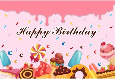 Buy Renaiss 5x3ft Happy Birthday Backdrop Ice Cream Lollipop Chocolate ...