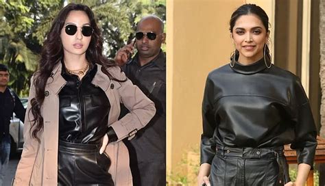 PICS- Nora Fatehi copies Deepika Padukone's all-leather outfit ...