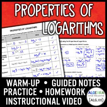 Properties of Logarithms Lesson 的图像结果