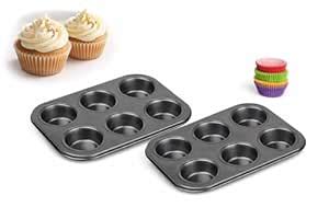 Buy EVER GOLD 2 Pcs Non-Stick Muffin Tray for Baking | Muffin Moulds ...
