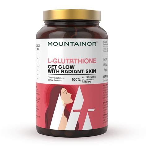 MOUNTAINOR L Glutathione 1000mg Capsule Supplement with Vitamin C, for ...