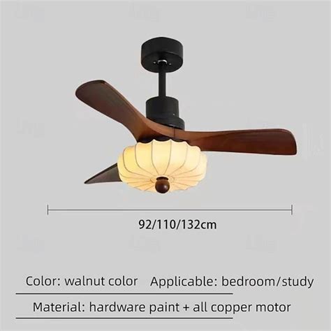 Deckenventilator mit Beleuchtung, Deckenventilator aus Holz mit ...