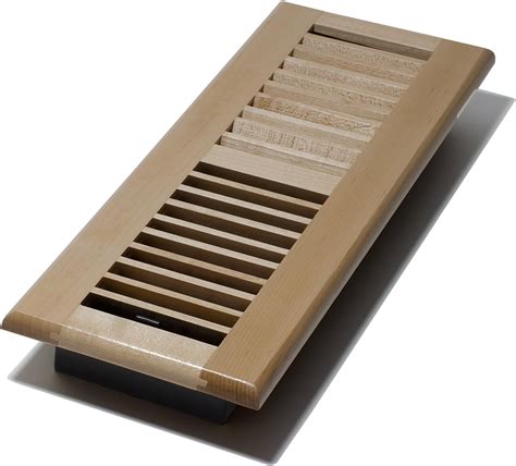 Hardwood Red Oak Floor Register, Flush Mount with Frame, 4x14 Inch with ...