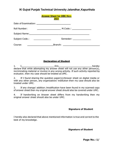 Final First Page of OBE - ptu - IK Gujral Punjab Technical University ...