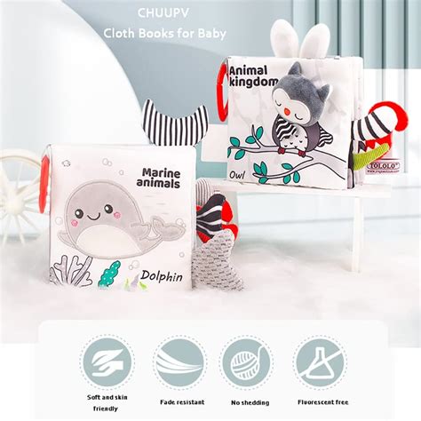 Buy Cloth Books for Babies, Touch and Feel Crinkle Ocean Cloth Book for ...