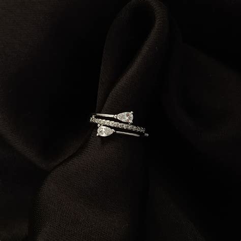 Elegant Dual Pear Bypass Ring – Indivya Designs