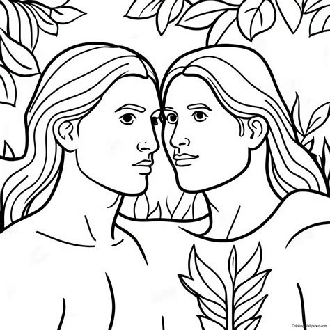 Adam And Eve Coloring Page (1640-1307)