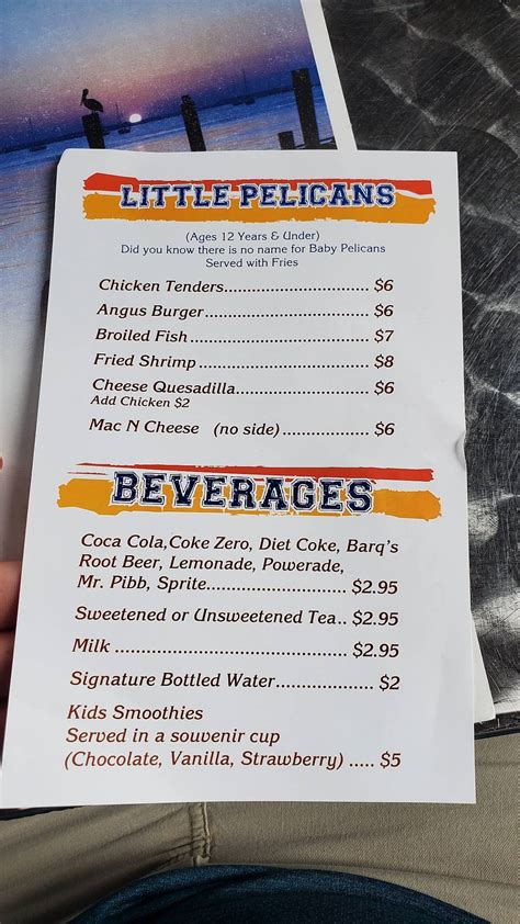 Menu at Salty Pelican Bar & Grill, Fernandina Beach