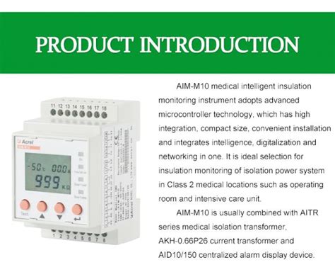 CE Acrel AIM-M10 Insulation Monitoring Device For Medical Systems