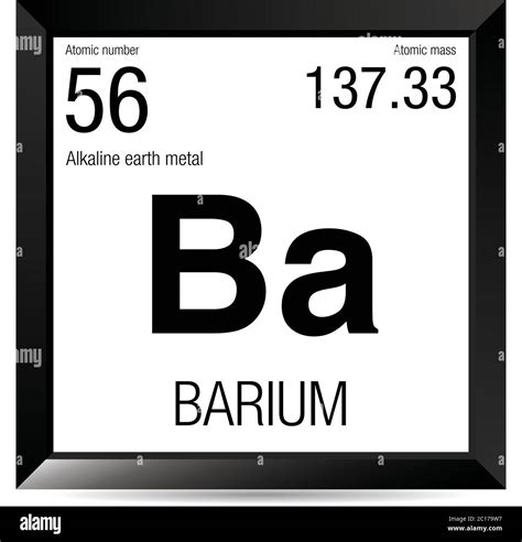 Barium symbol. Element number 56 of the Periodic Table of the Elements ...