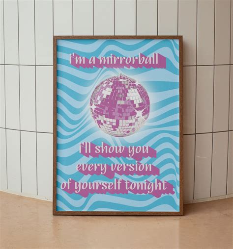 Mirrorball Lyrics Poster Taylor Swift Song Quote Art Digital Print ...