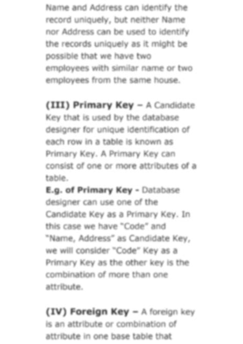 Image result for Candidate key Database Concepts