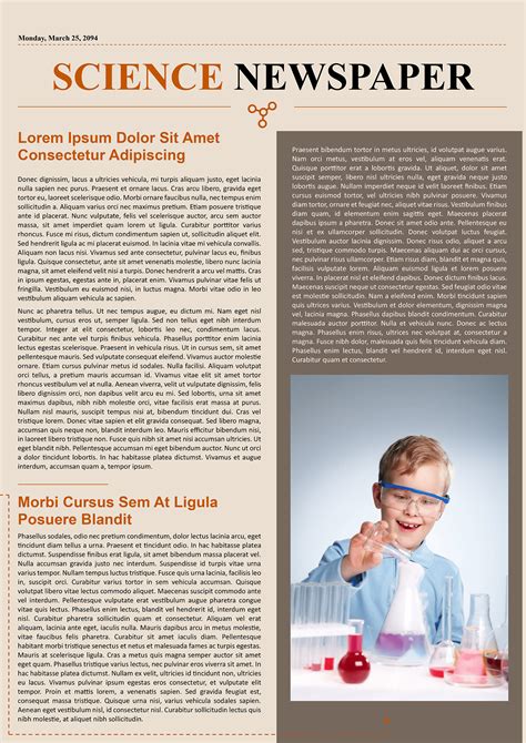 Science and Technology Newspaper Template 的图像结果