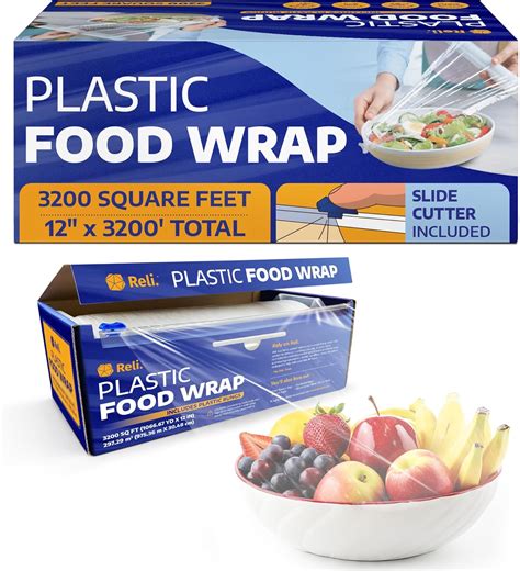 Amazon.com: Reli. Plastic Wrap for Food (12" x 3200 SQ. FT. - Bulk Roll ...