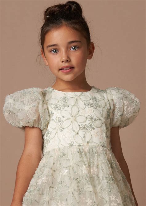 Angel & Rocket Girls Embellished Green Dresses