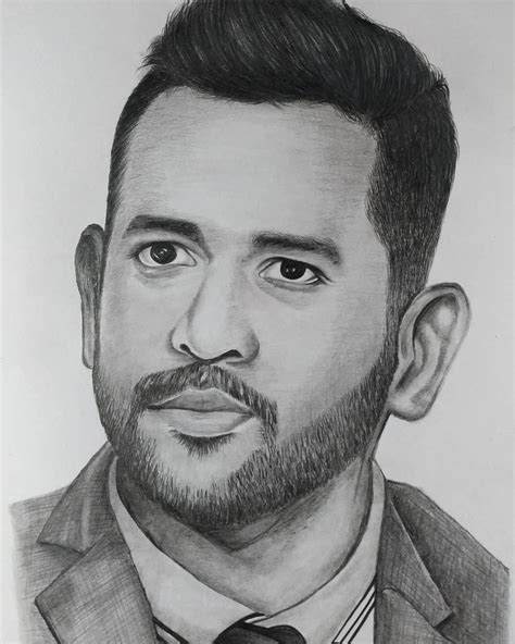 pencil sketch MS Dhoni | Pencil sketch, Sketches, Male sketch