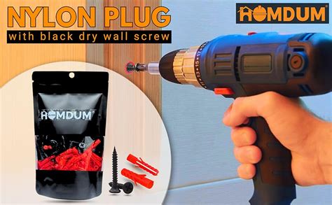 Homdum Nylon Plug with Screws 1 inch (25 mm screw with plastic sleeve ...