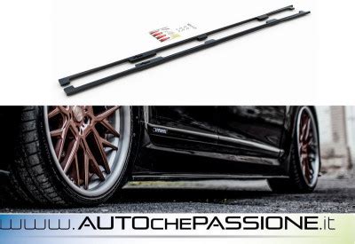 Minigonne Laterali Per Auto Universali - 120 Cm Nero Lucido, 2 Pezzi Con Viti, Migliorano Aerodinamica E Aspetto