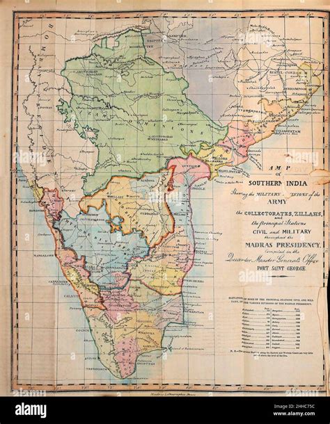 South India map Stock Photo - Alamy