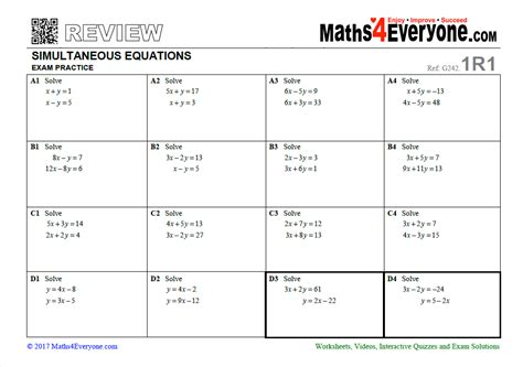 Image result for Simultaneous Equations Worksheet