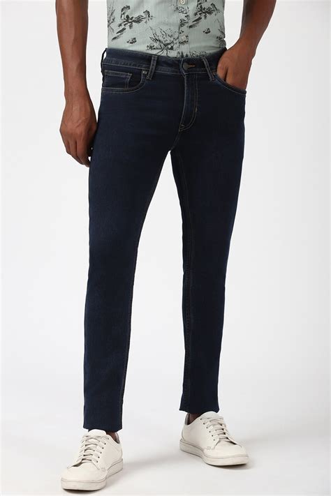Buy Men Navy Dark Wash Wash Slim Tapered Jeans Online - 39668679 ...