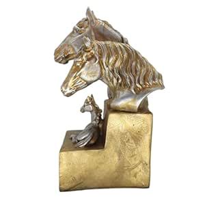 Buy Golden Matte Finish Horse Family Statue – Resin Showpiece for Home ...