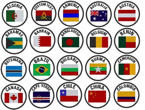 World Flag Patches, Flag Embroidery, Flag Iron On, Country Flag Patch, North America, Asia ...