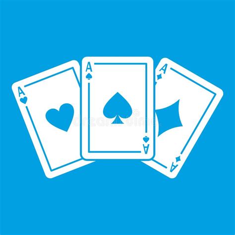 Three Aces Playing Cards Icon White Stock Vector - Illustration of jack ...