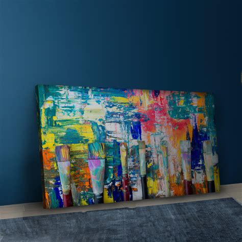 Color Strokes Abstract Art | Abstract Canvas Wall Art Painting Prints ...