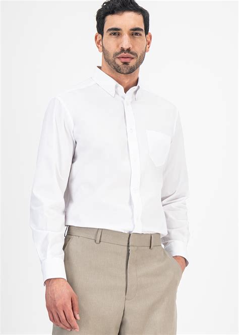 Regular Fit White Cotton Long Sleeve Shirt | Woolworths.co.za