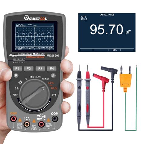 Mustool mds8207 intelligent 2 in 1 digital 40mhz 200msps/s oscilloscope ...